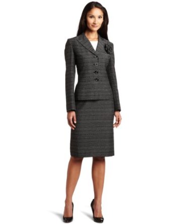 Amazon Com  Lesuit Women S Novelty Skirt Suit Black White 10