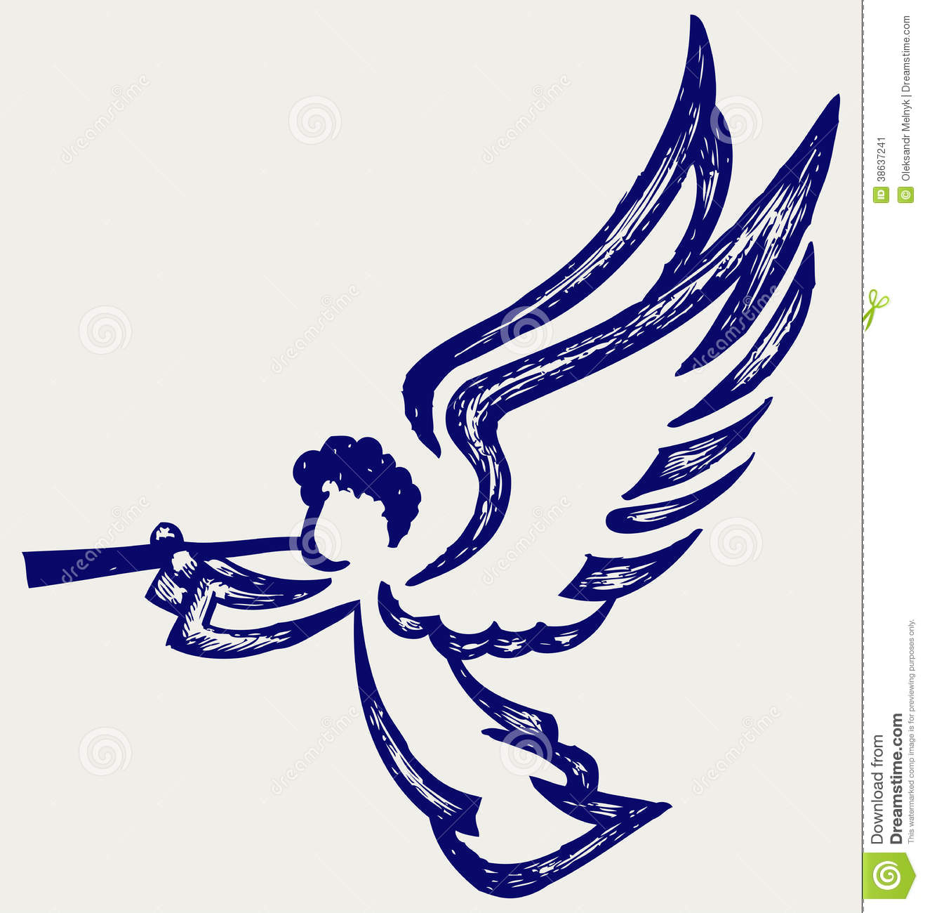 Angel With Trumpet Stock Image   Image  38637241