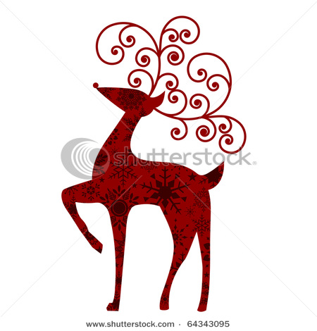 Art Christmas Reindeer Reindeer And Christmas Tree Christmas Reindeer