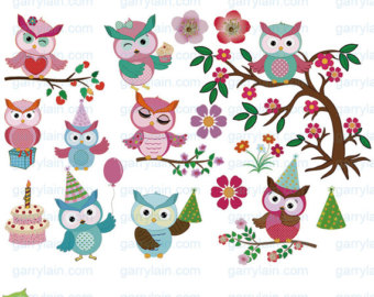 Birthday Owl Clip Art 43 Owl Clipart Package Cupcake Branches