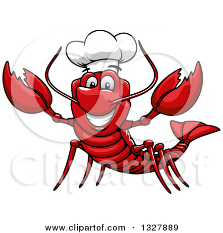Clipart Of Seafood Icons And Text On Red   Royalty Free Vector