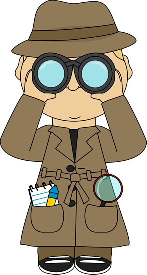 Detective With Binoculars Clip Art Image   Kid Detective Wearing A