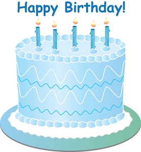 Free Birthday Cake Clip Art Image   Boys Birthday Cake With Blue Icing