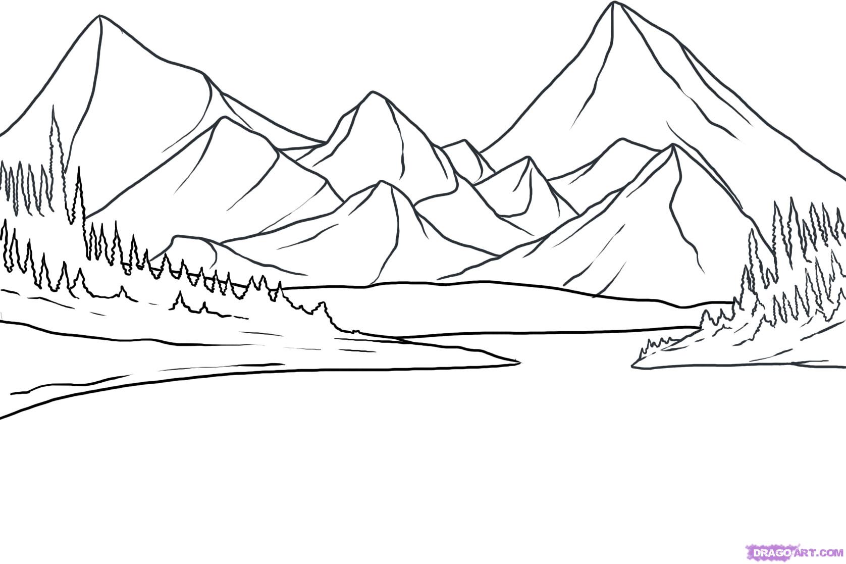 How To Draw A Lake Step By Step Landscapes Landmarks   Places Free