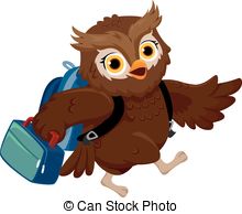 Owl Lunch Box   Illustration Of An Owl Wearing A School Bag