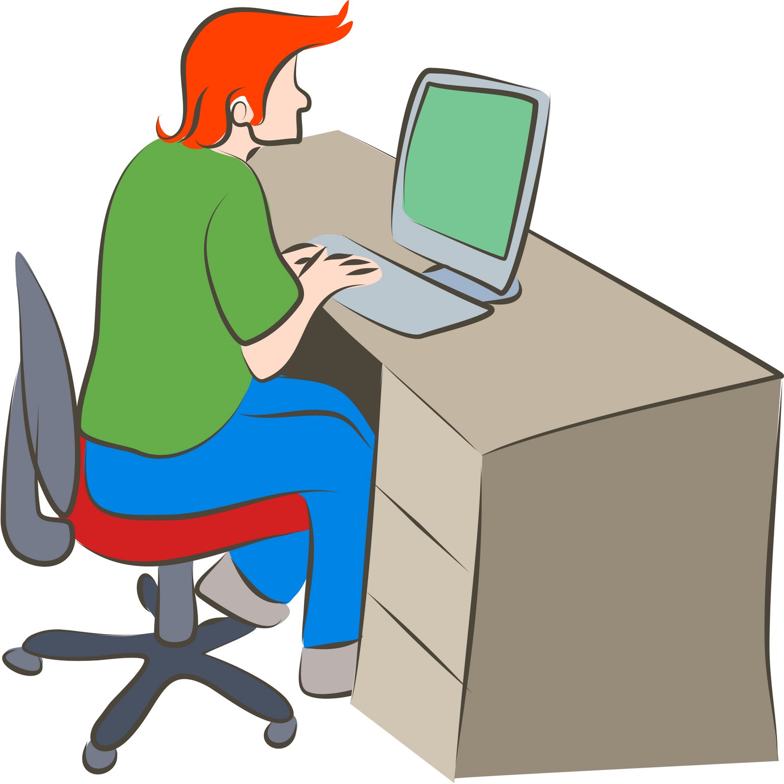 Person On The Computer    Free Cliparts That You Can Download To You