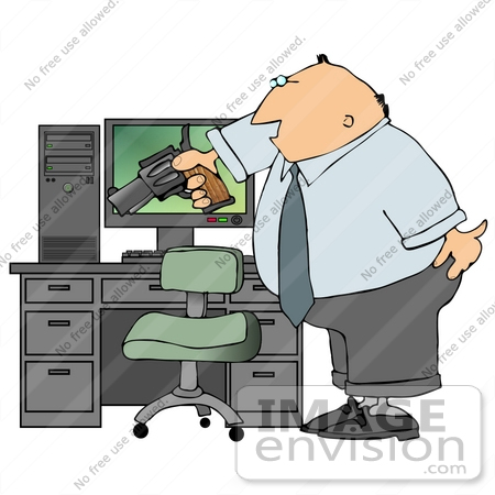 Royalty Free Clipart Of A Chubby Middleaged Caucasian Business Man In
