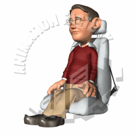 Seat Belt Securing Man Animated Clipart