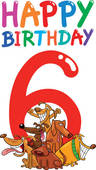 Sixth Birthday Anniversary Design   Stock Illustration