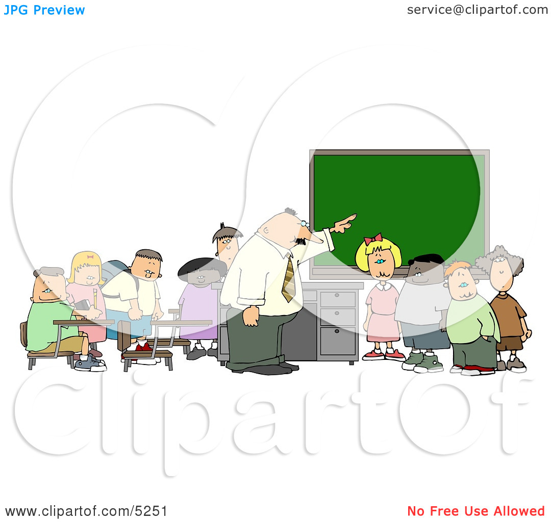 Teacher   Elementary Students In Classroom Clipart By Djart