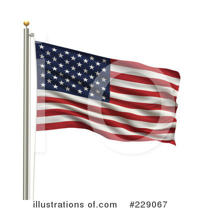 Us Flag Pole Clip Art  Rf  American Flag Clipart