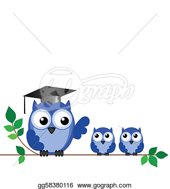 Vector Illustration   Owl Teacher And Pupils Sat On A Tree Branch With
