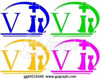 Veterinary Symbols With Pets And Medical Sign  Clipart Illustrations