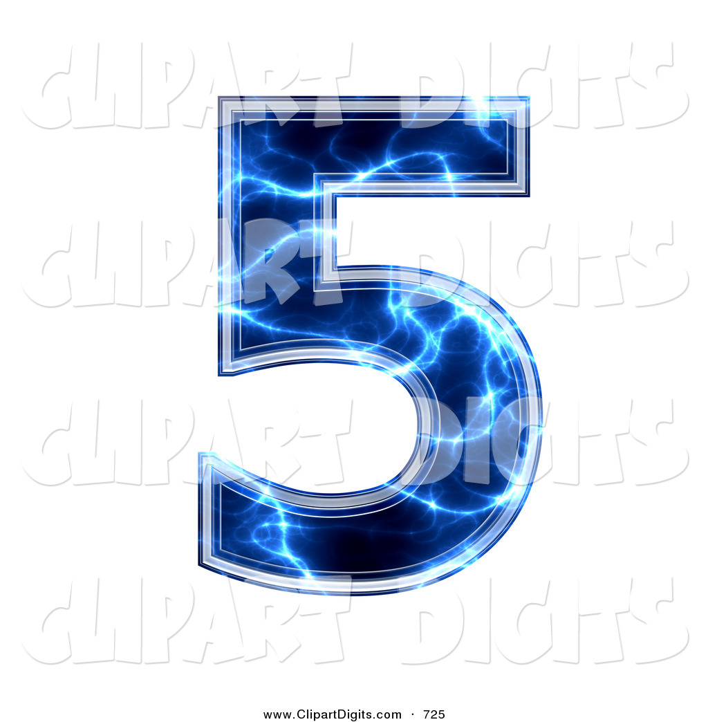Blue Electric Symbol Number Five Number Clip Art Chrisroll