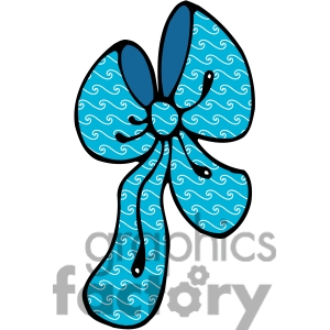 Blue Swirl Bow Clipart