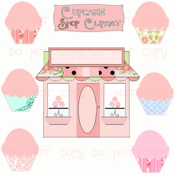Boutique Cupcake Shop Chic Digital Clipart Scrapbooking Graphics Buy 1