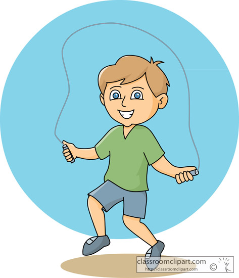 Children   Boy Jumping Rope 01   Classroom Clipart