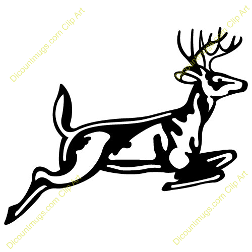 Clipart 11043 Jumping Deer   Jumping Deer Mugs T Shirts Picture