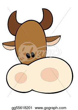 Clipart   Dairy Cow Face   Stock Illustration Gg55618201