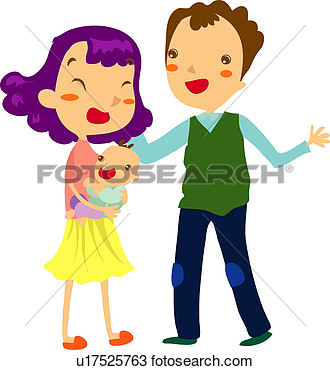 Clipart   Mother Infant Baby Daughter Father  Fotosearch   Search