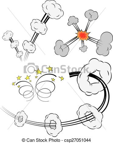 Eps Vector Of Explosions Smoke Rings With Motion   Collection Of Comic    