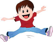 Illustration Of Boy Jumping On A Trampoline Gwil12325   Search Clipart