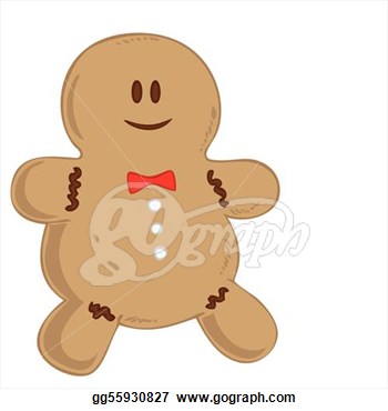 Illustration   Smiling Gingerbread Man    Clipart Drawing Gg55930827