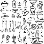 Kitchen Set In Vector  Stylish Design Elements Of Kitchen