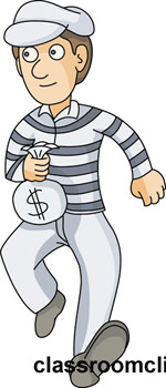 Legal   Bank Robber Holding Bag Of Money2   Classroom Clipart
