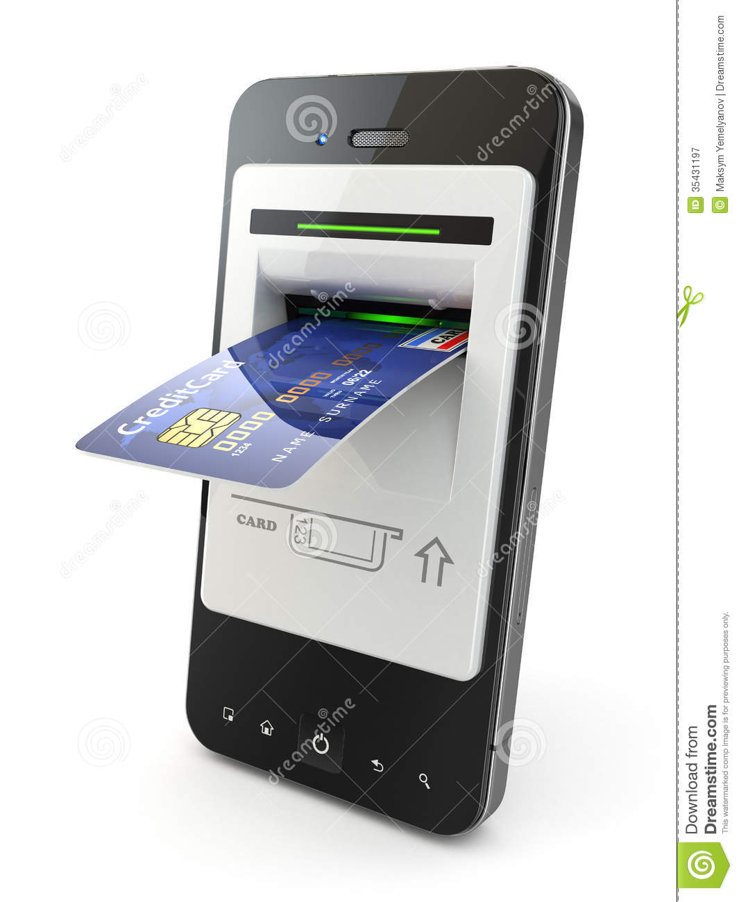 Mobile Banking  Mobile Phone As Atm And Credit Card  Royalty Free