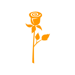 Of Flower Clipart   Orange Cute Lonely Rose With White Background