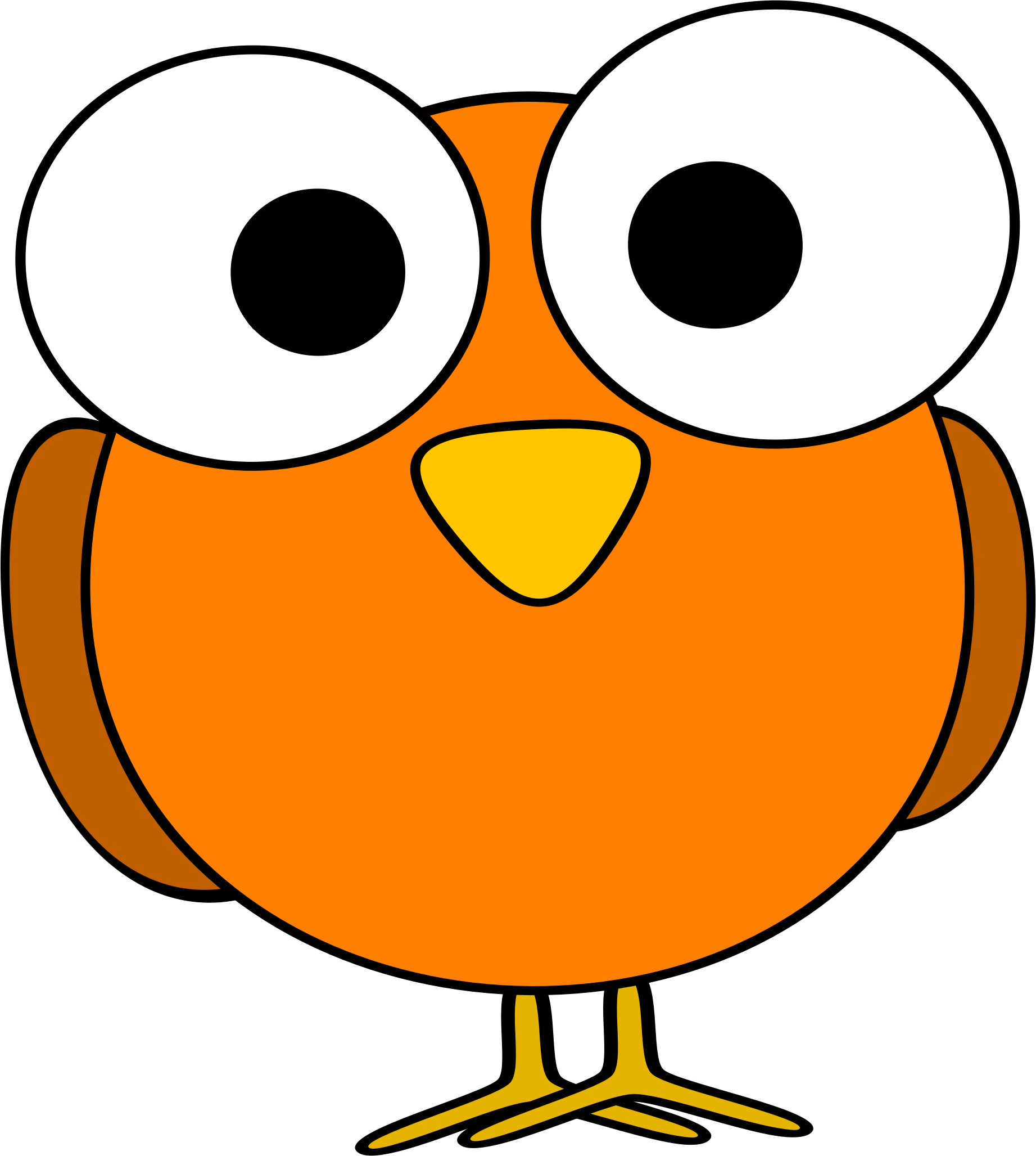 Orange Googley Eye Bird By Ruthirsty