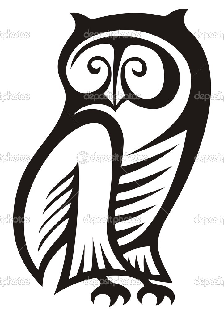 Owl Symbol   Stock Vector   Fractal  3805460