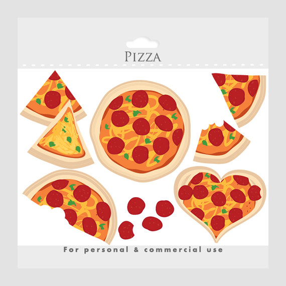 Pizza Clipart   Pizza Love Clip Art Slices Heart Cheese Pepperoni