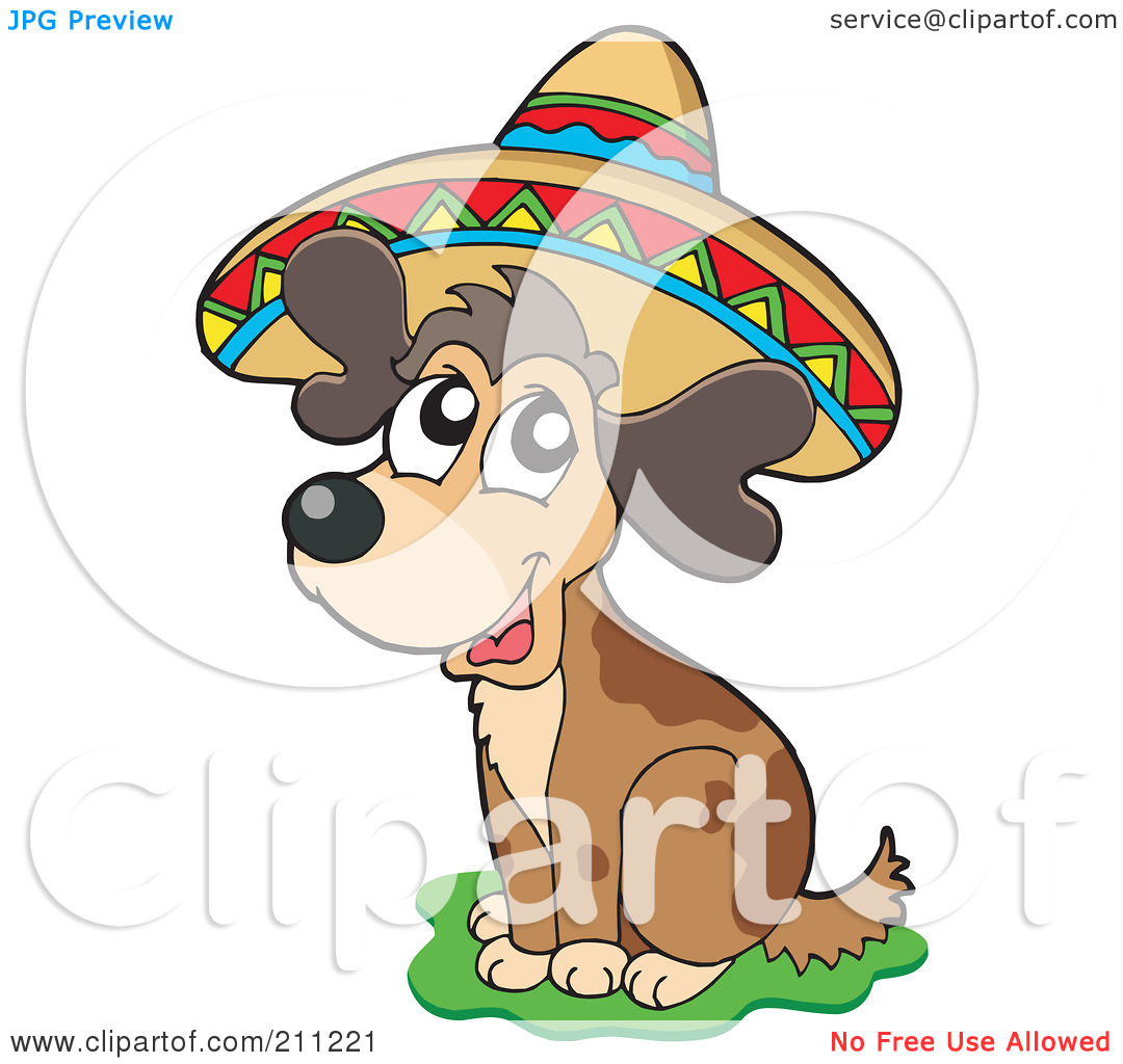 Royalty Free  Rf  Clipart Illustration Of A Cute Mexican Dog Wearing A