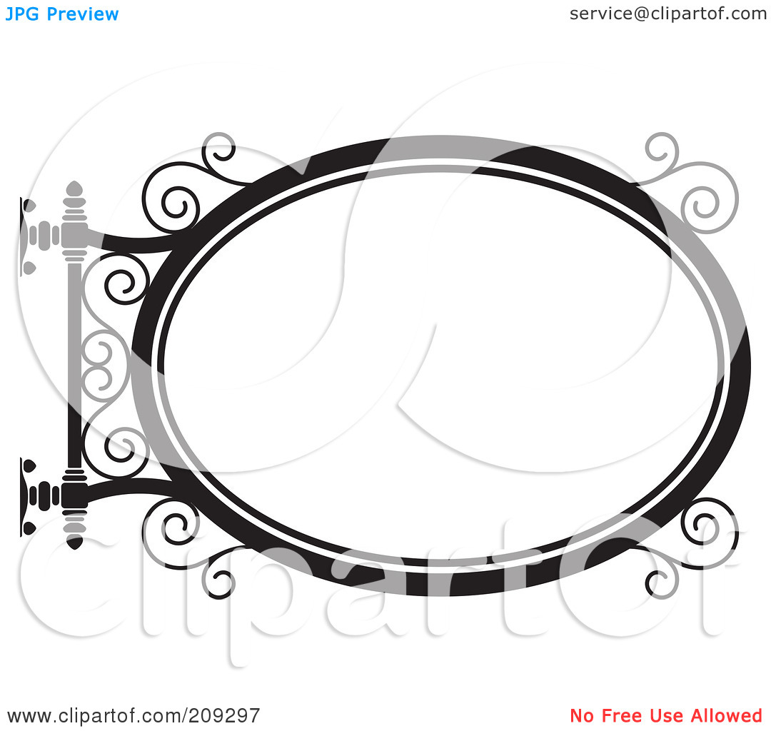 Royalty Free  Rf  Clipart Illustration Of An Oval Wrought Iron