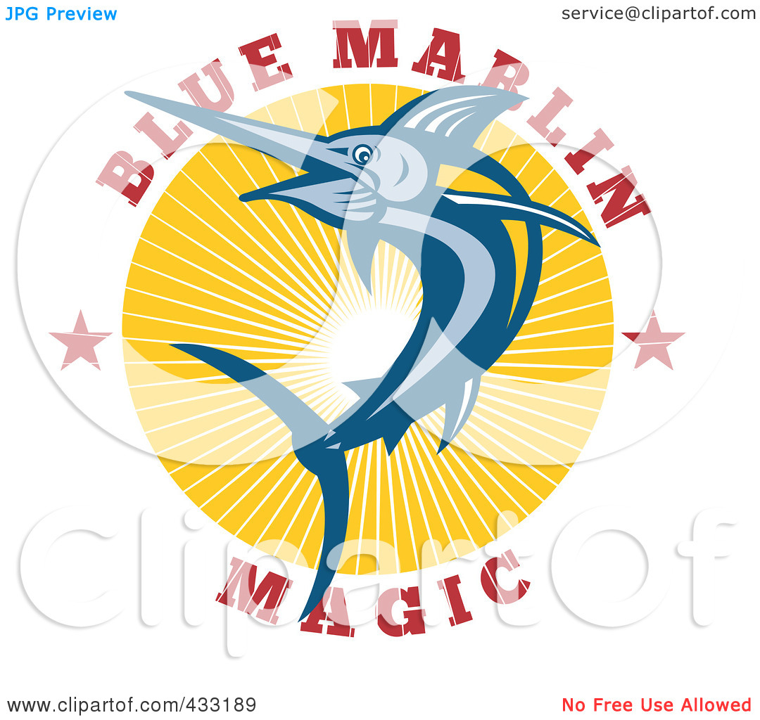 Royalty Free  Rf  Clipart Illustration Of Blue Marlin Magic Text