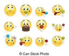 Smilies Sweet Tooth   Cute Emoticons With Different Sweet