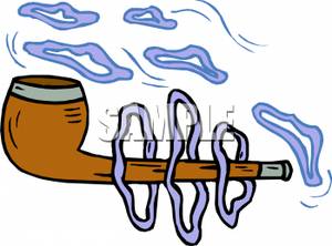 Smoke Rings Near A Pipe Clipart Picture