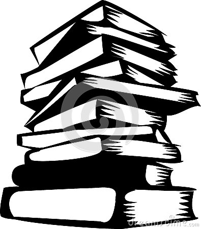 Stack Of Books Clipart Black And White Books Black White Illustration