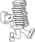 Stack Of Books Clipart Black And White Tn Student Holding Stack Books