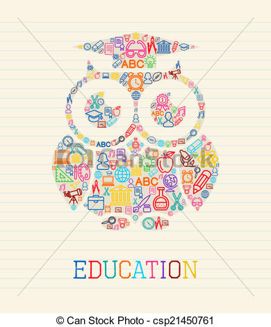 Vector   Education Wisdom Owl Concept Illust   Stock Illustration