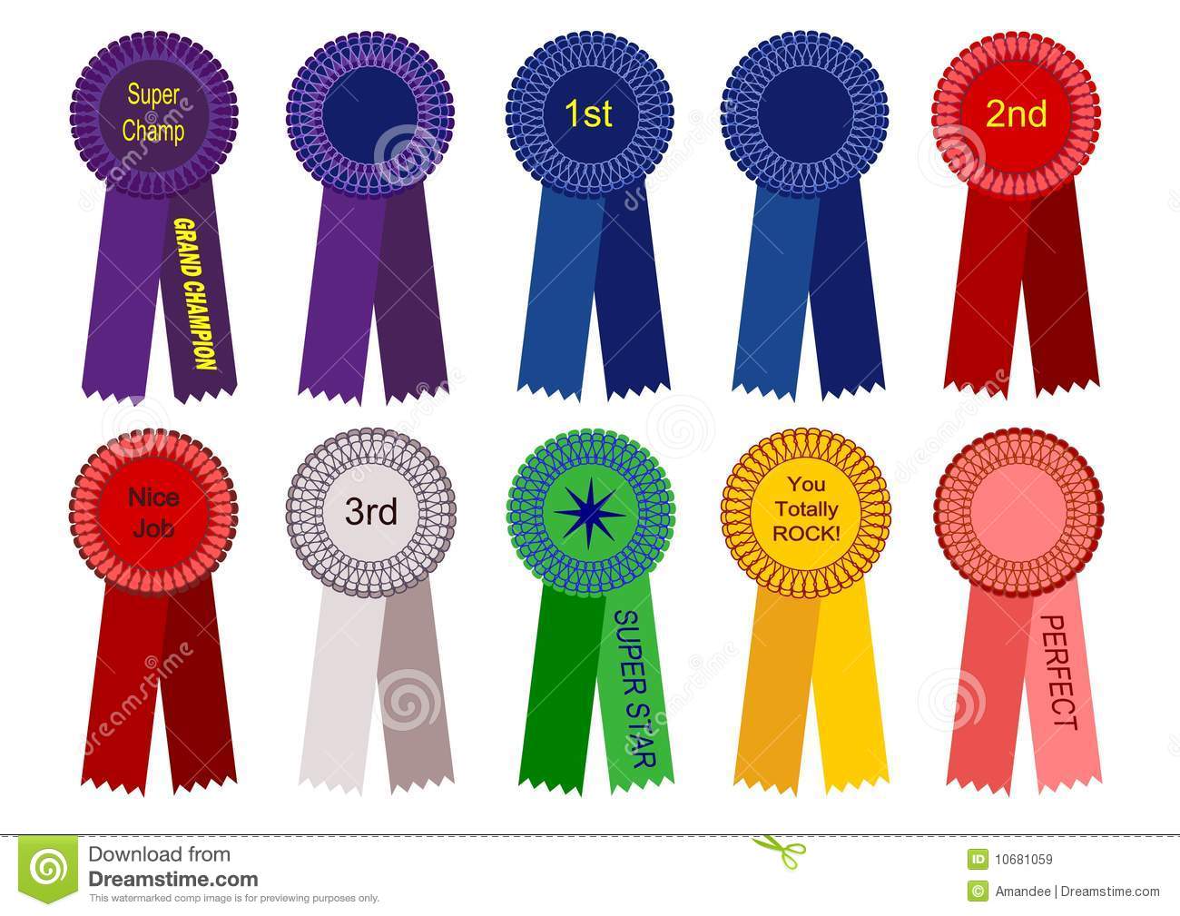 1st 2nd And 3rd Place Ribbons And More Vector Royalty Free Stock    