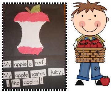 Center  2 Levels  Graphing Activity Apple Craft   Sentence Building