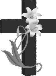 Clip Art Of A Cross With White Lilies