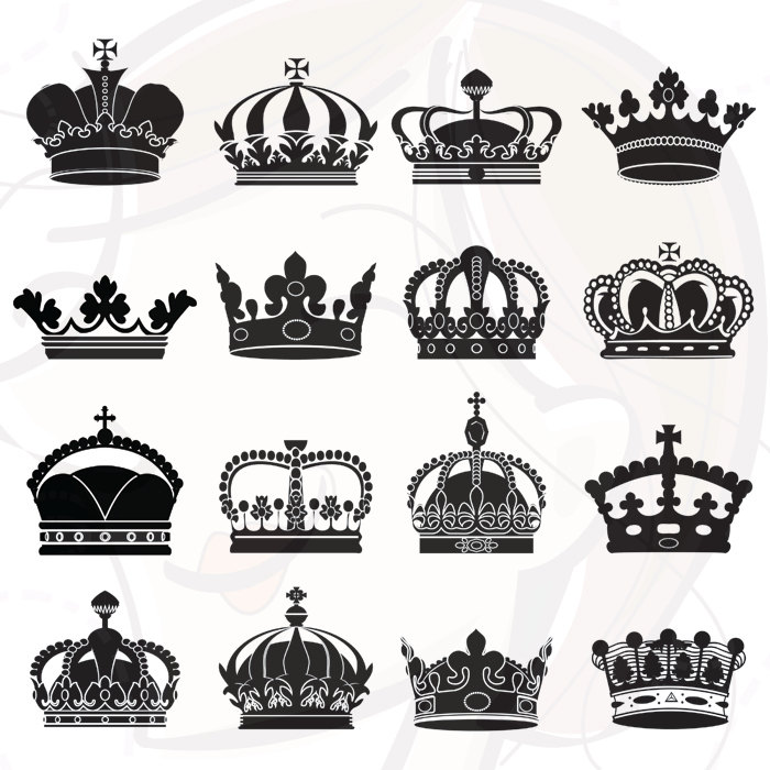 Crown Clipart Silhouette Designs Files Digital By Maypldigitalart