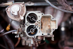Dirty Rusty Carburetor Of Old Russian Car Stock Photos