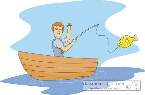 Fishing   Fishing From Small Boat   Classroom Clipart