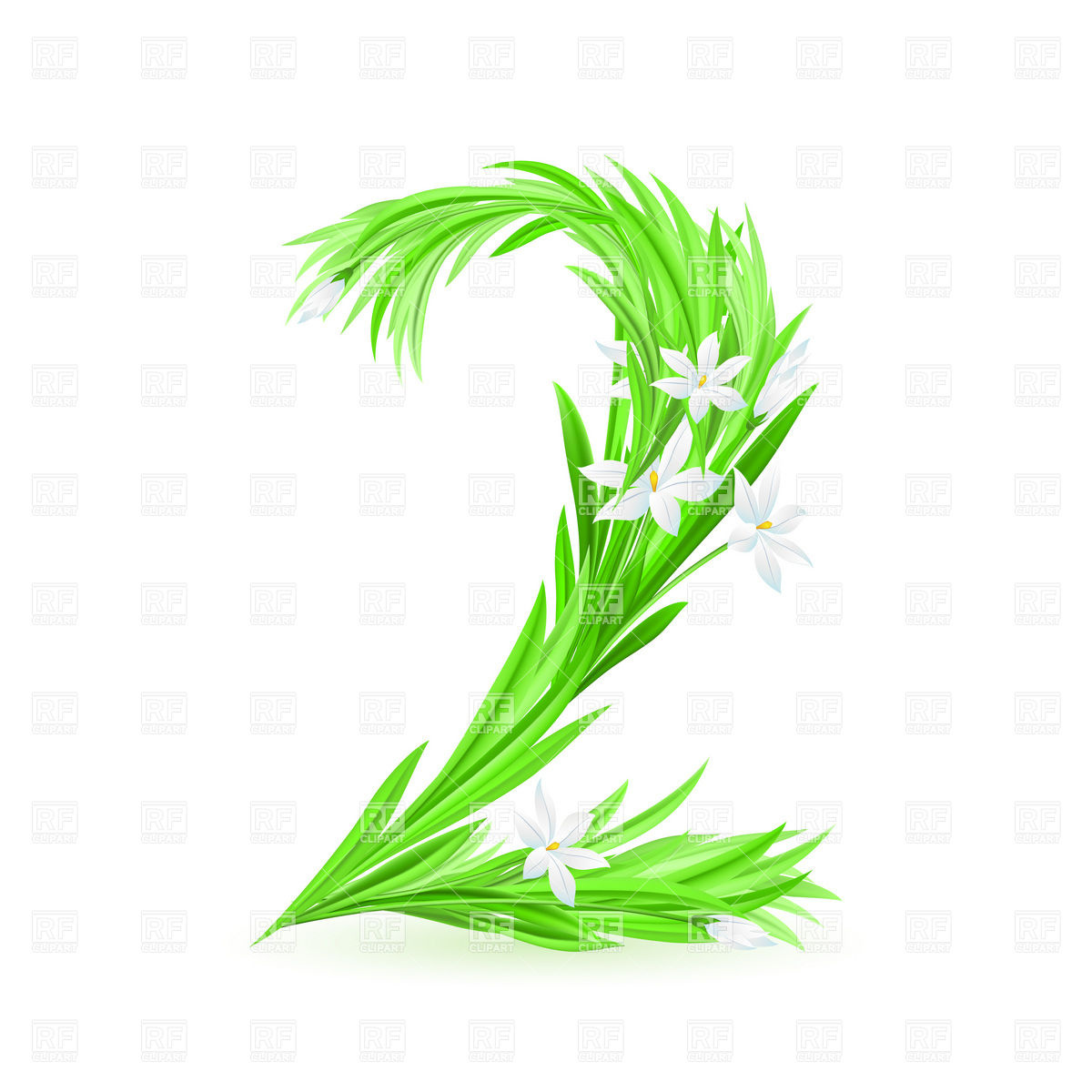 Grass And Spring Flowers Font Numeral 2 8358 Backgrounds Textures