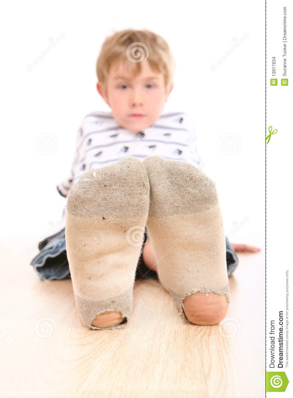 More Similar Stock Images Of   Boy Wearing Dirty Socks With Holes In